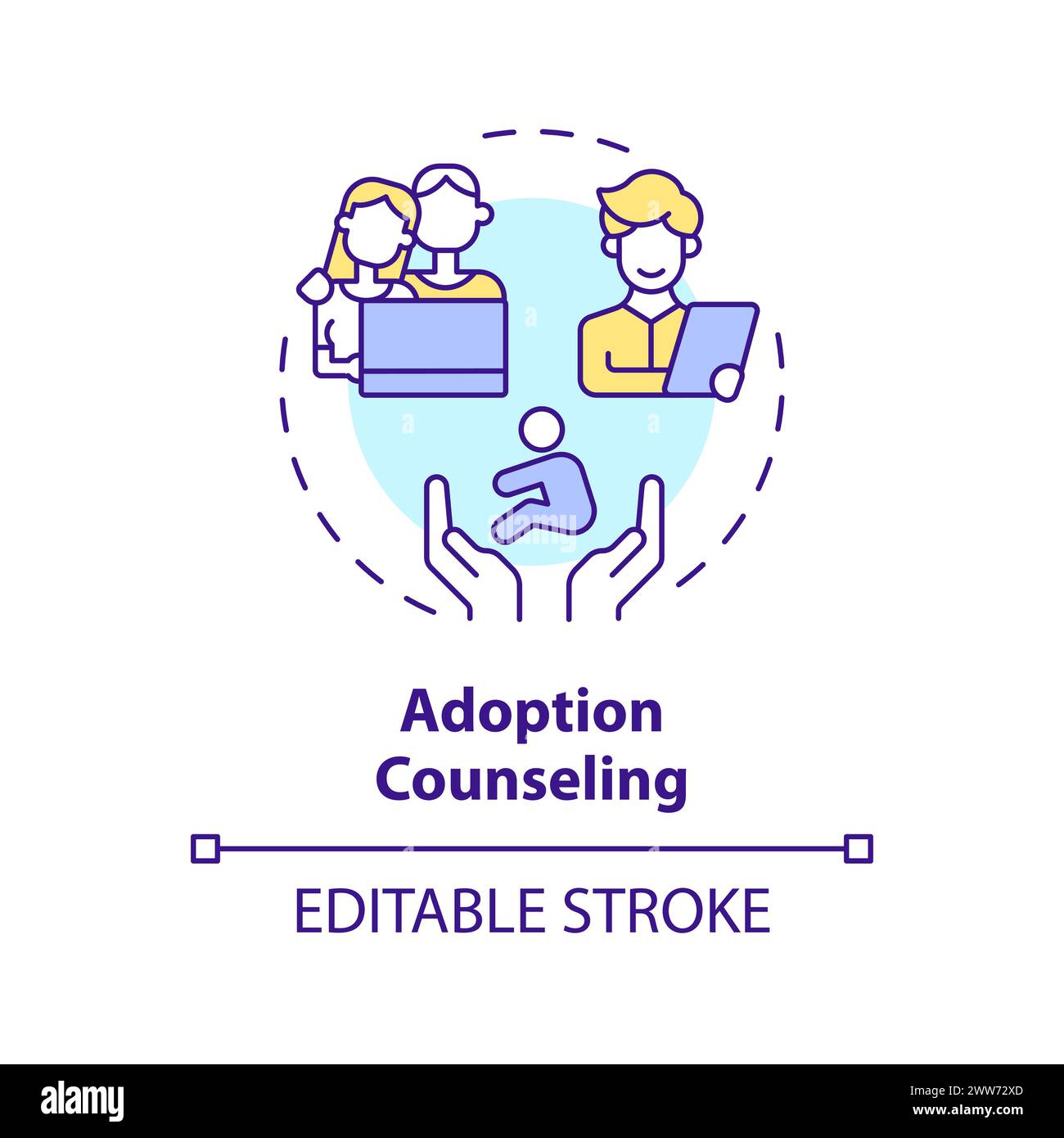 Adoption counseling multi color concept icon Stock Vector
