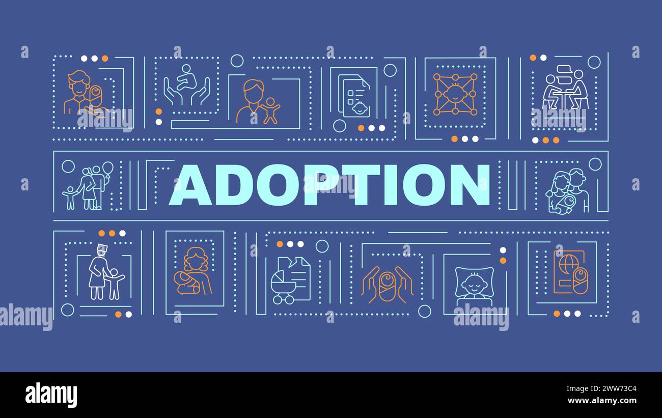 Adoption blue word concept Stock Vector Image & Art - Alamy