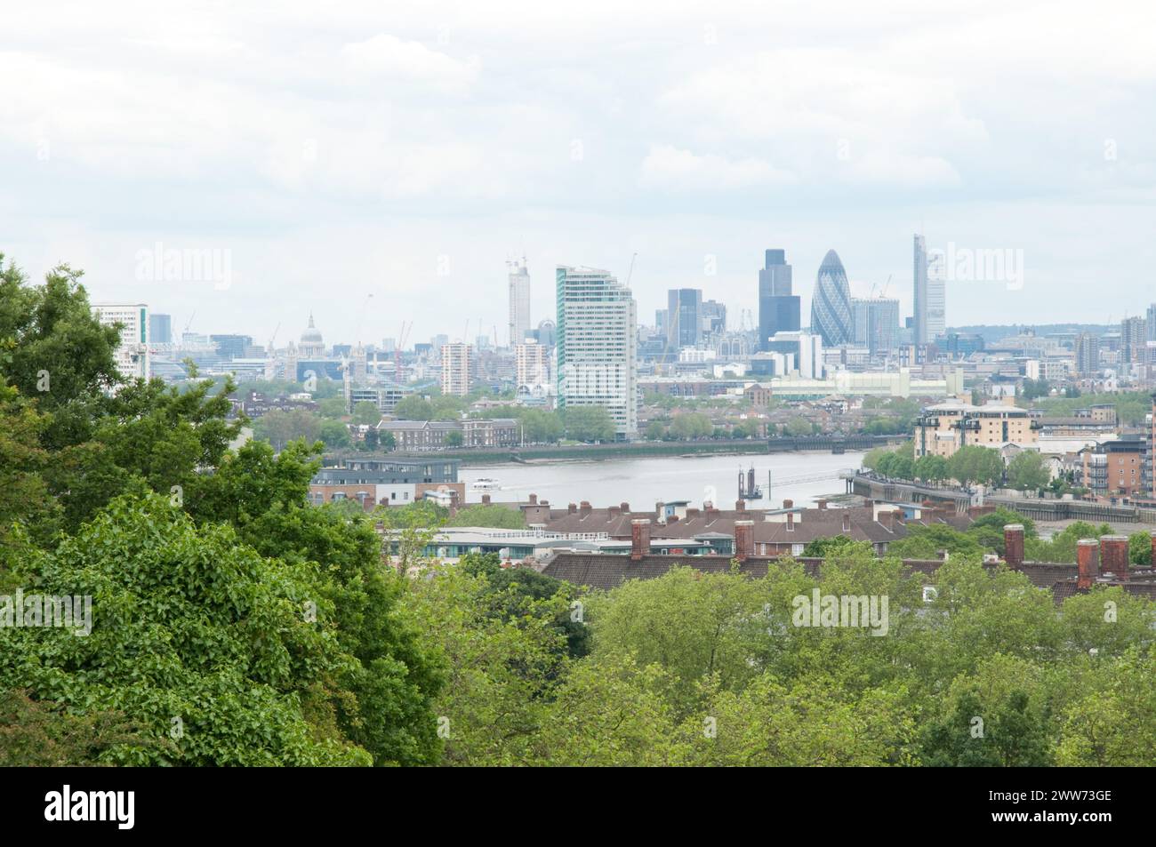 View to the City of London from Royal Observatory, Greenwich, South ...