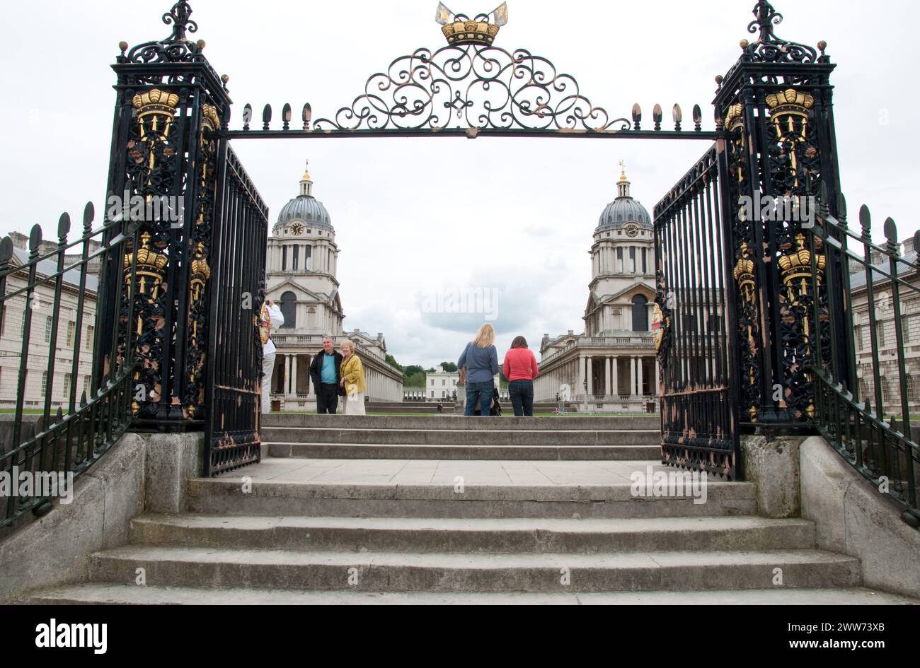 Entrance, Old Royal Naval College, Greenwich, South London, UK Stock Photo