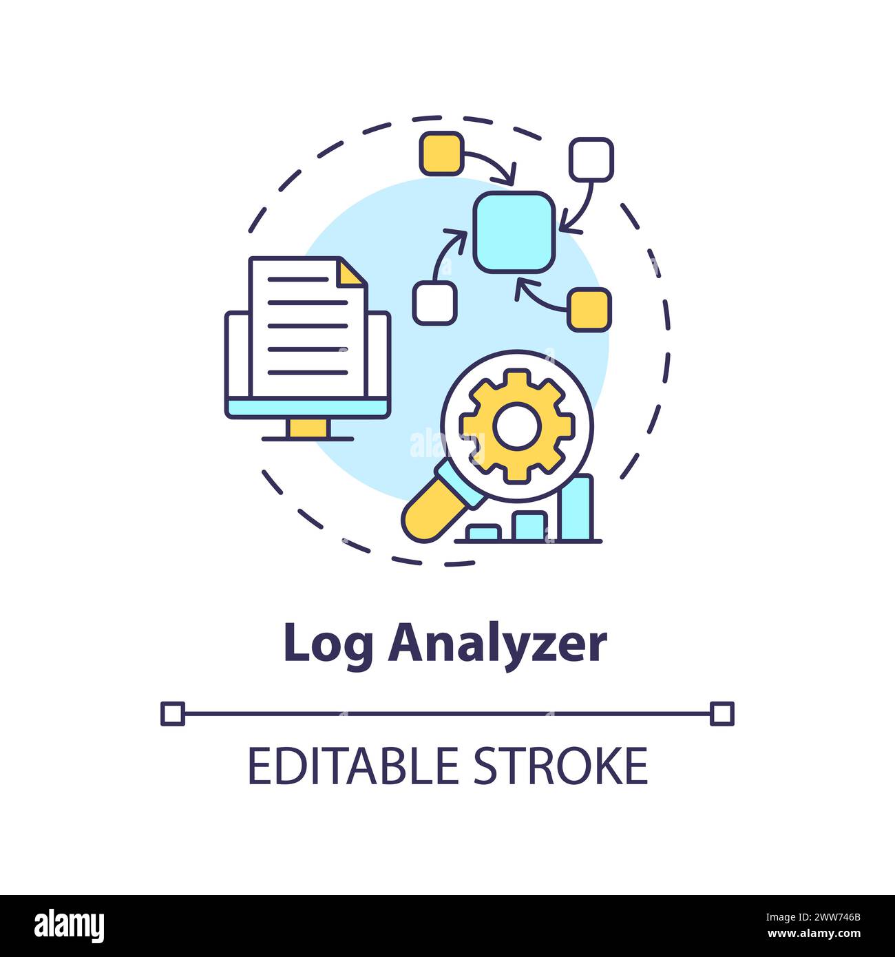 Log analyzer multi color concept icon Stock Vector Image & Art - Alamy