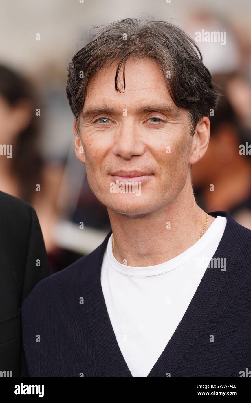 File photo 12/7/2023 of Cillian Murphy who will reprise his role as gangster Tommy Shelby for the upcoming Peaky Blinders film, creator Steven Knight has confirmed. The Oppenheimer star won legions of fans for his performance as a member of the notorious Shelby family in the BBC drama, which ran for six series from 2013 to 2022. The movie follow-on, which will continue the story of the family, is due to start filming in Birmingham later this year. Issue date: Friday March 22, 2024. Stock Photo