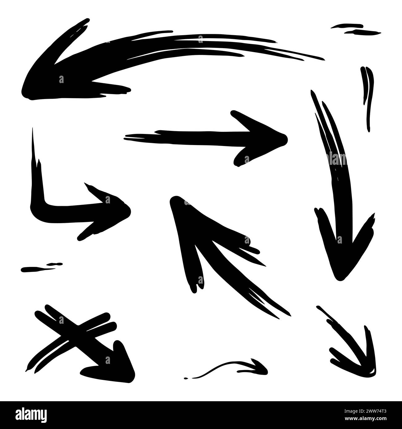 hand drawn of arrows. Abstract Doodle Arrows Thin Line Black in many ...