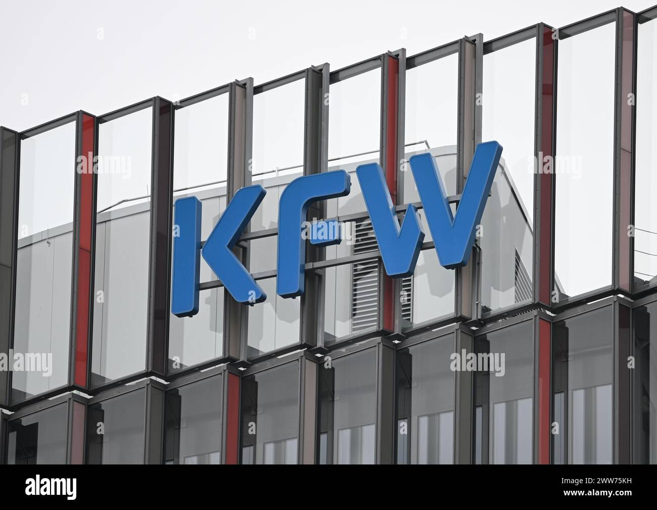 22 March 2024, Hesse, Frankfurt/Main: The logo of KfW Bankengruppe ...