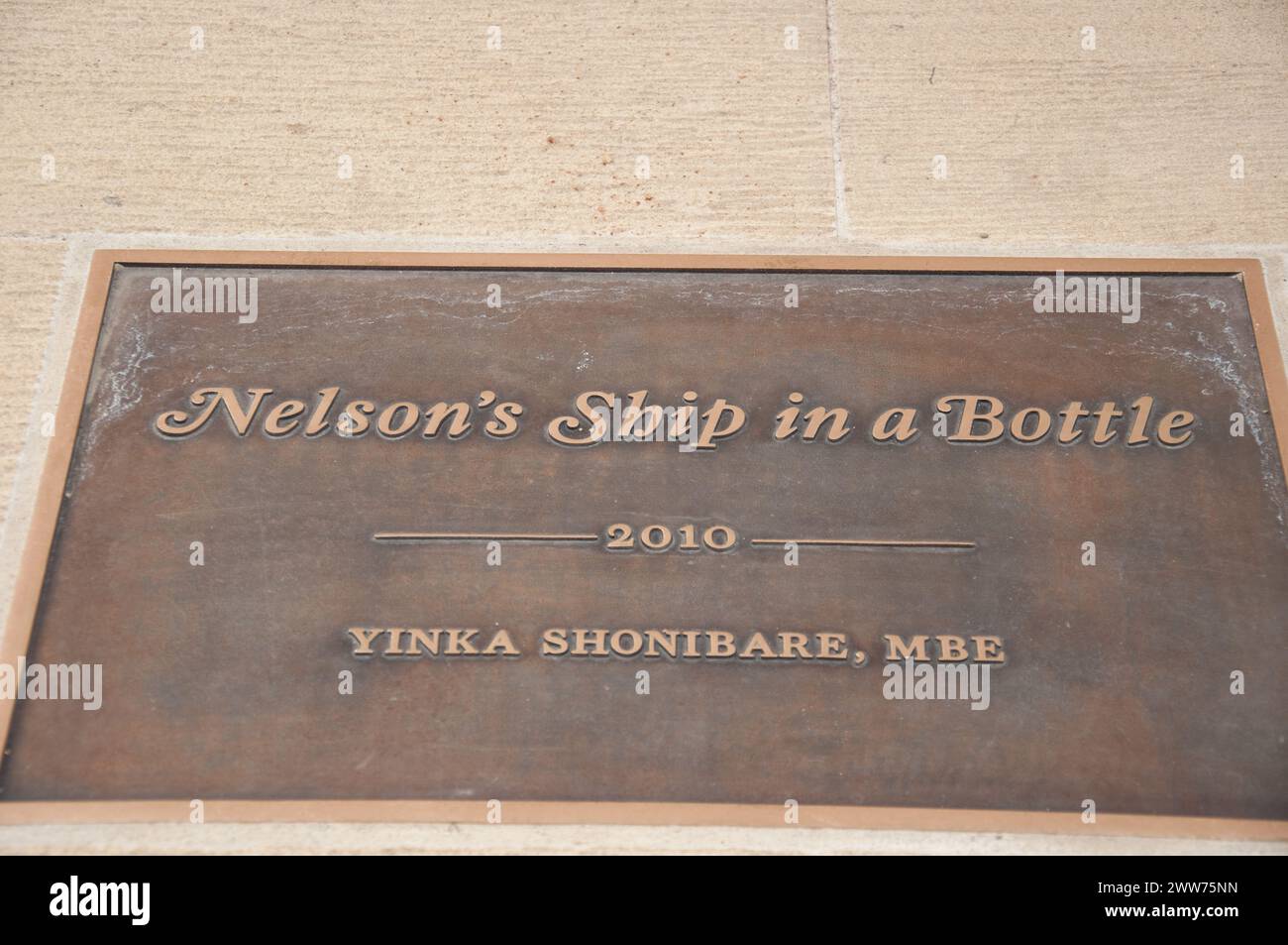 Nelson's Ship-in-a-bottle, Greenwich, South London, UK; Nelson; Nelson's Ship; HMS Victory; Battle of Trafalgar; Yinka Shonibare Stock Photo