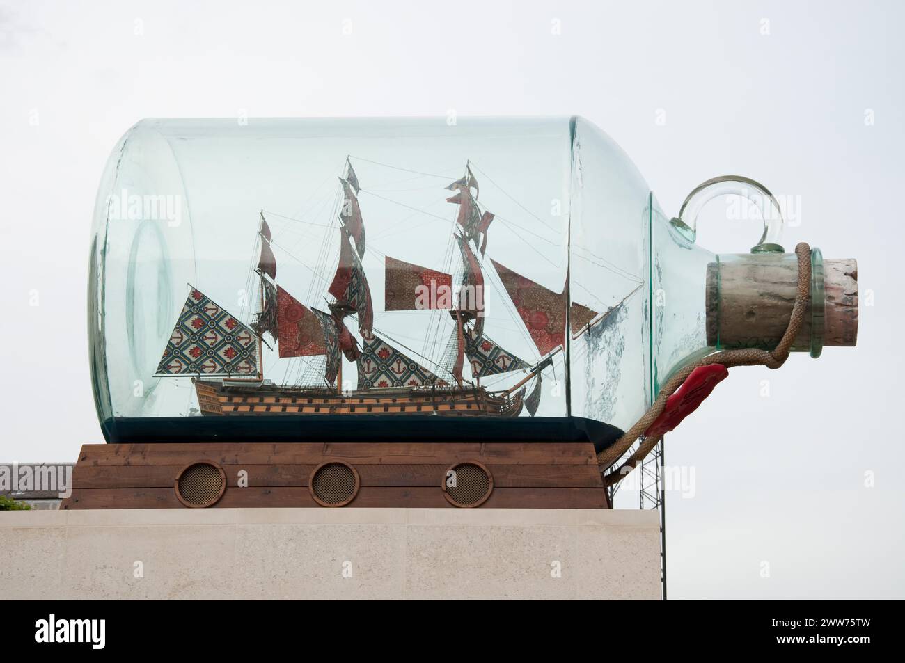 Nelson's Ship-in-a-bottle, Greenwich, South London, UK; Nelson; Nelson's Ship; HMS Victory; Battle of Trafalgar; Stock Photo