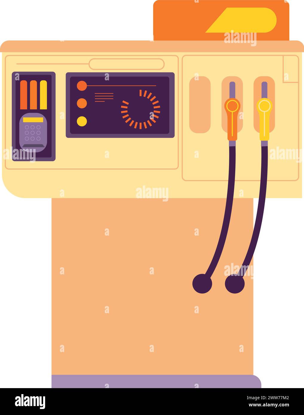 Gas station terminal. Fuel pump petrol filling machine isolated on ...
