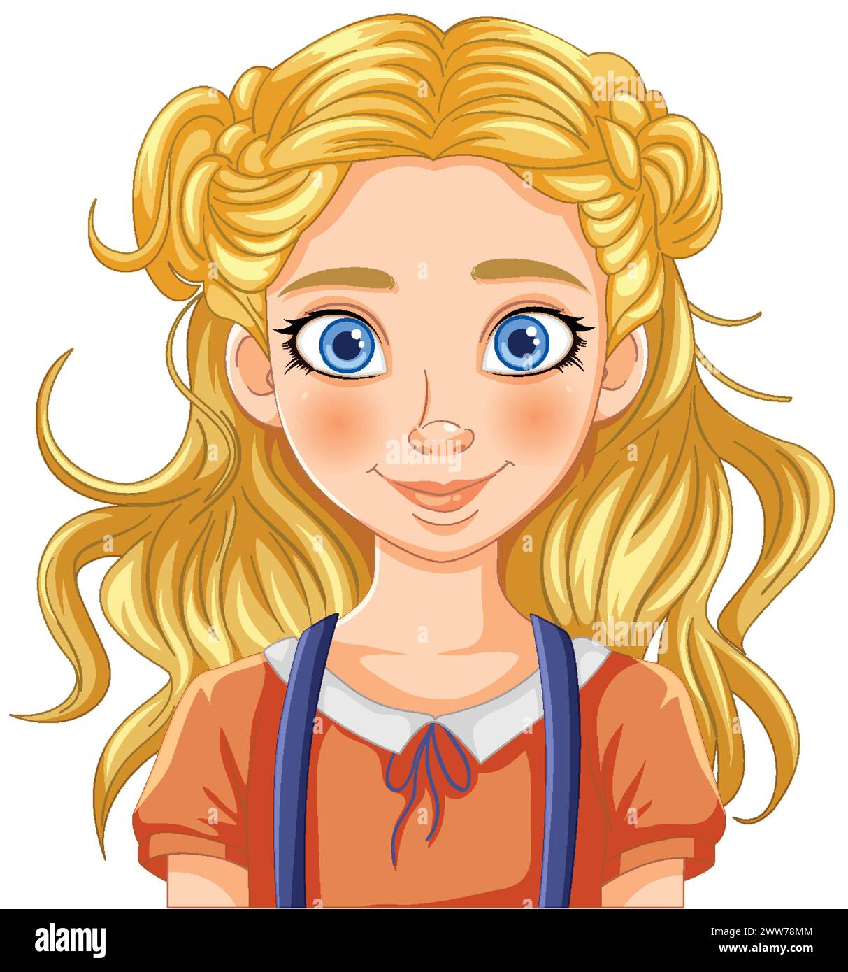 Cheerful young girl with bright blue eyes Stock Vector Image \u0026 Art - Alamy, image size:1213x1390