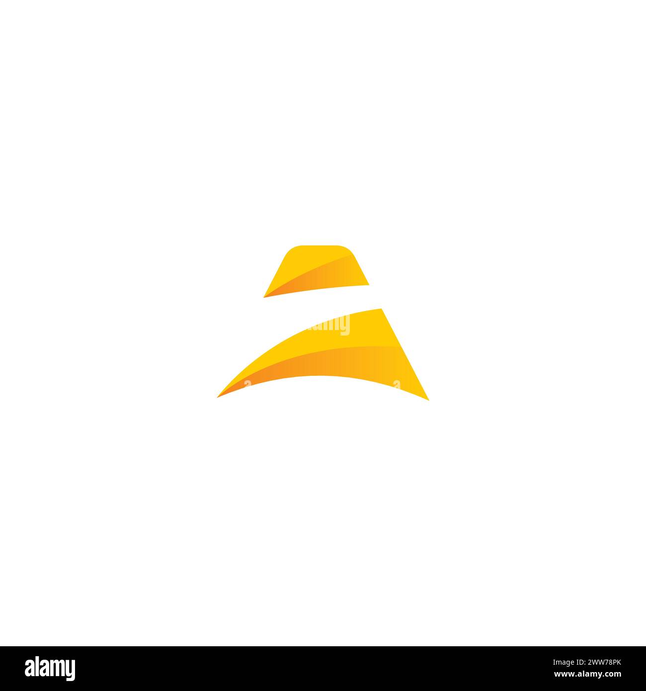 Letter A Logo Symbol With Orange Color. A Initial Logo Stock Vector