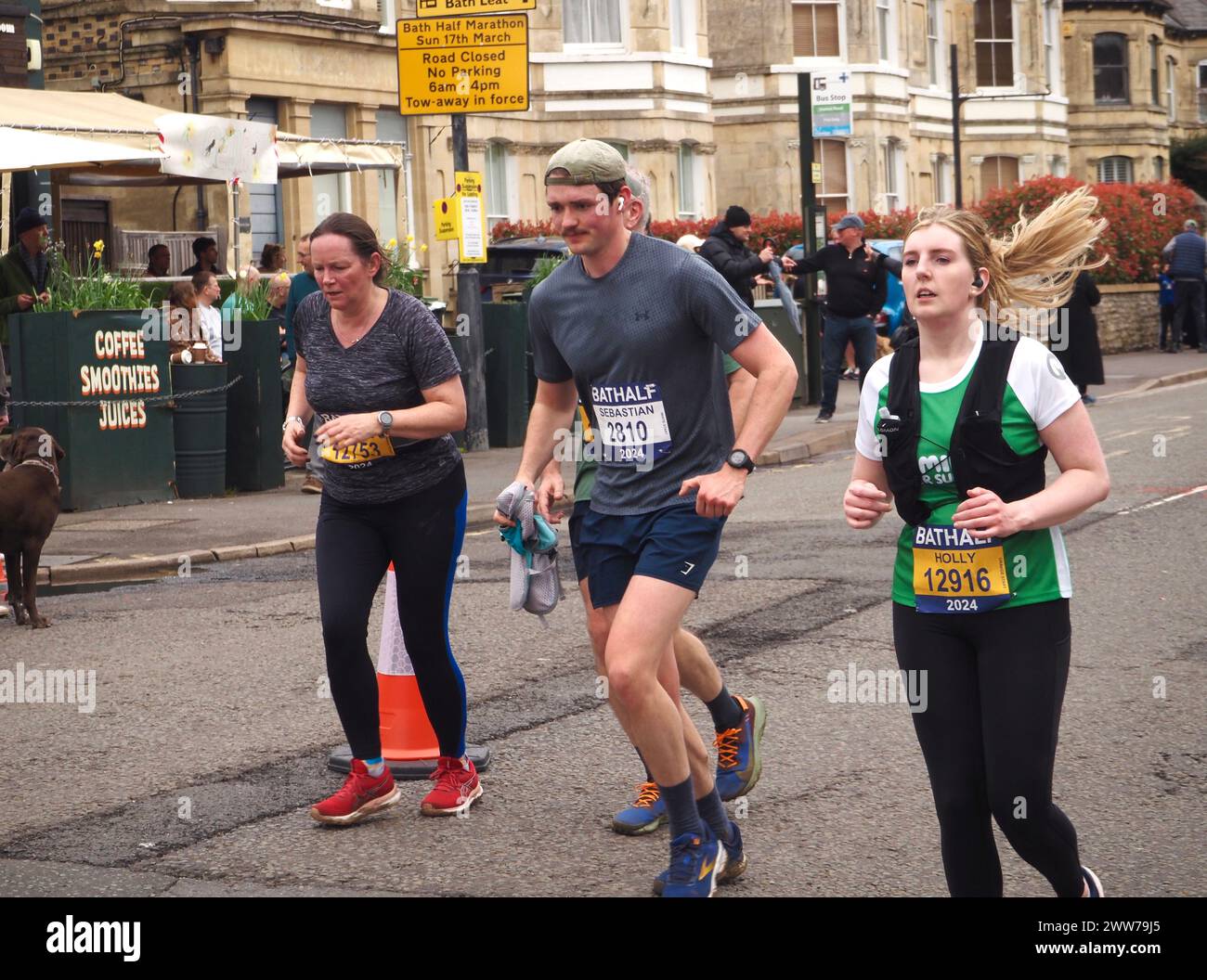 Runners taking part in the Bath Half Marathon 2025, including