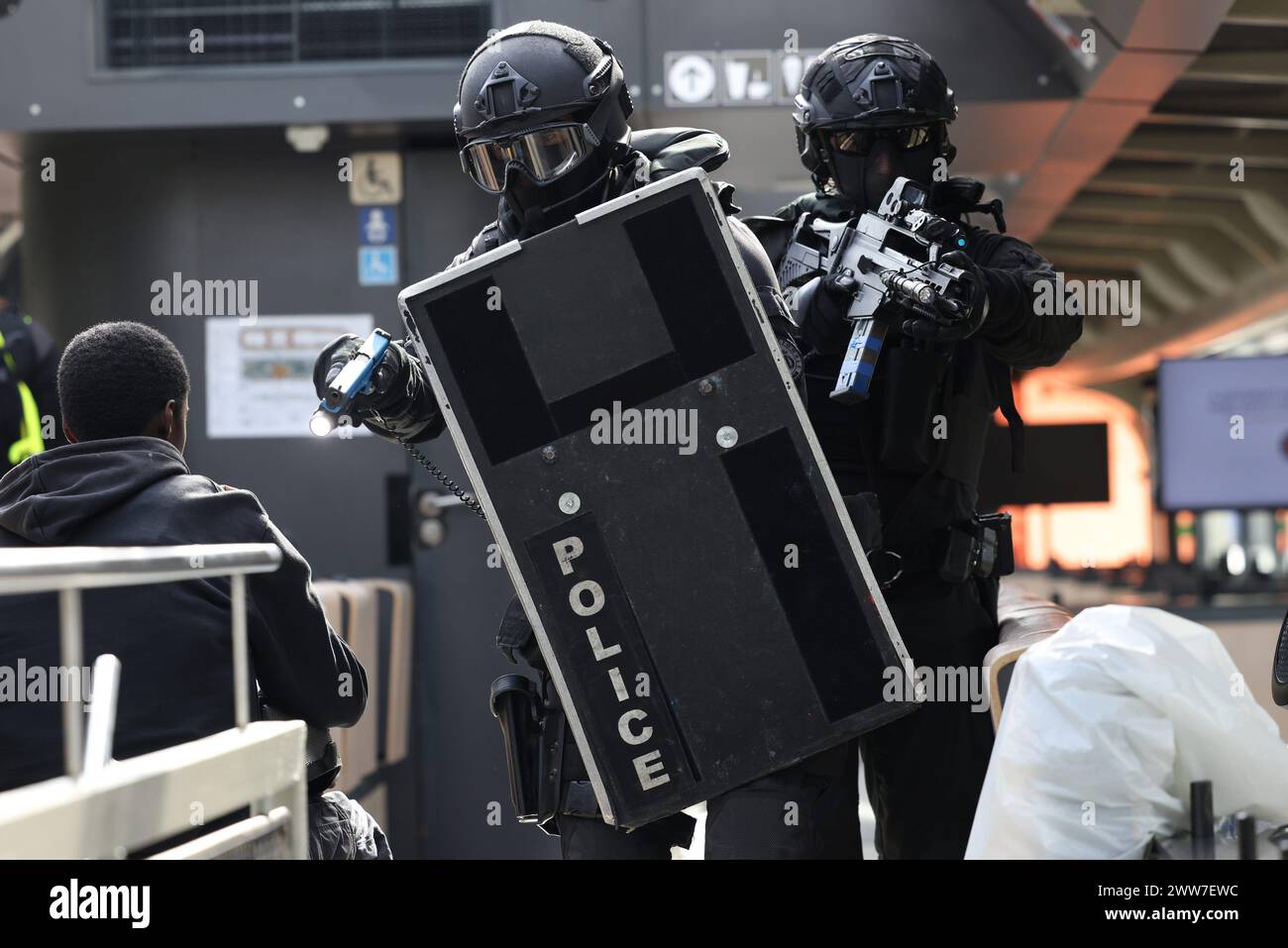 © PHOTOPQR/LE PARISIEN/Le Parisien/Arnaud Journois ; PARIS ; 21/03/2024 ; EXERCICE DU RAID SUR