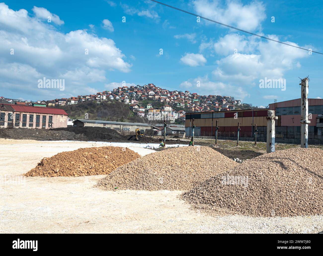 Construction site of the first Lidl retail facility in Sarajevo Stock Photo