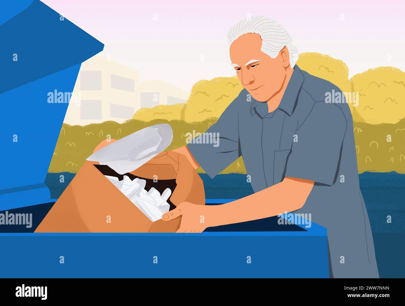 Senior man recycling holding hi-res stock photography and images - Alamy