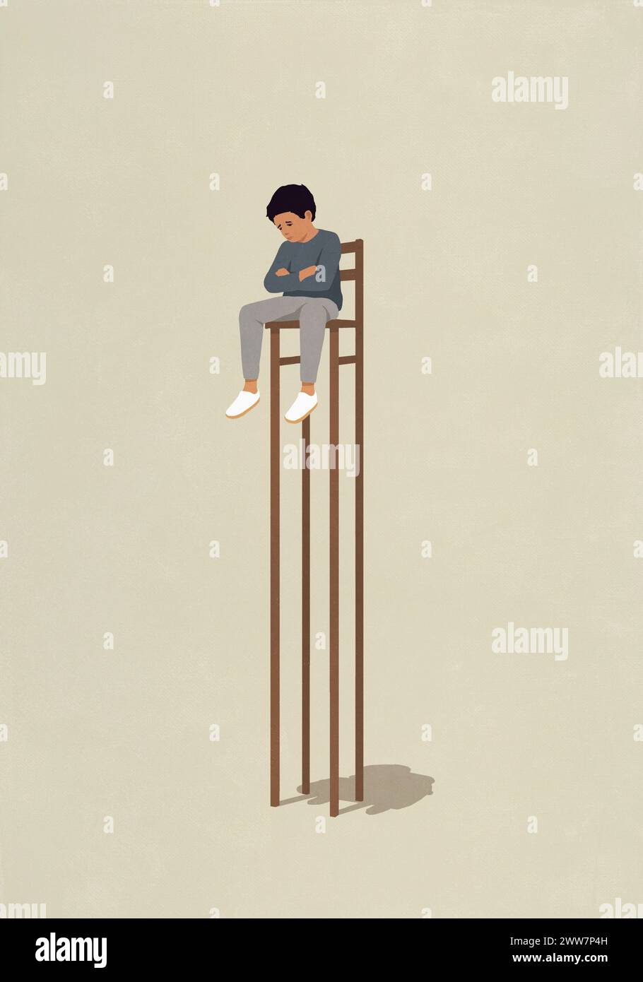 Boy sitting on stool hi-res stock photography and images - Alamy