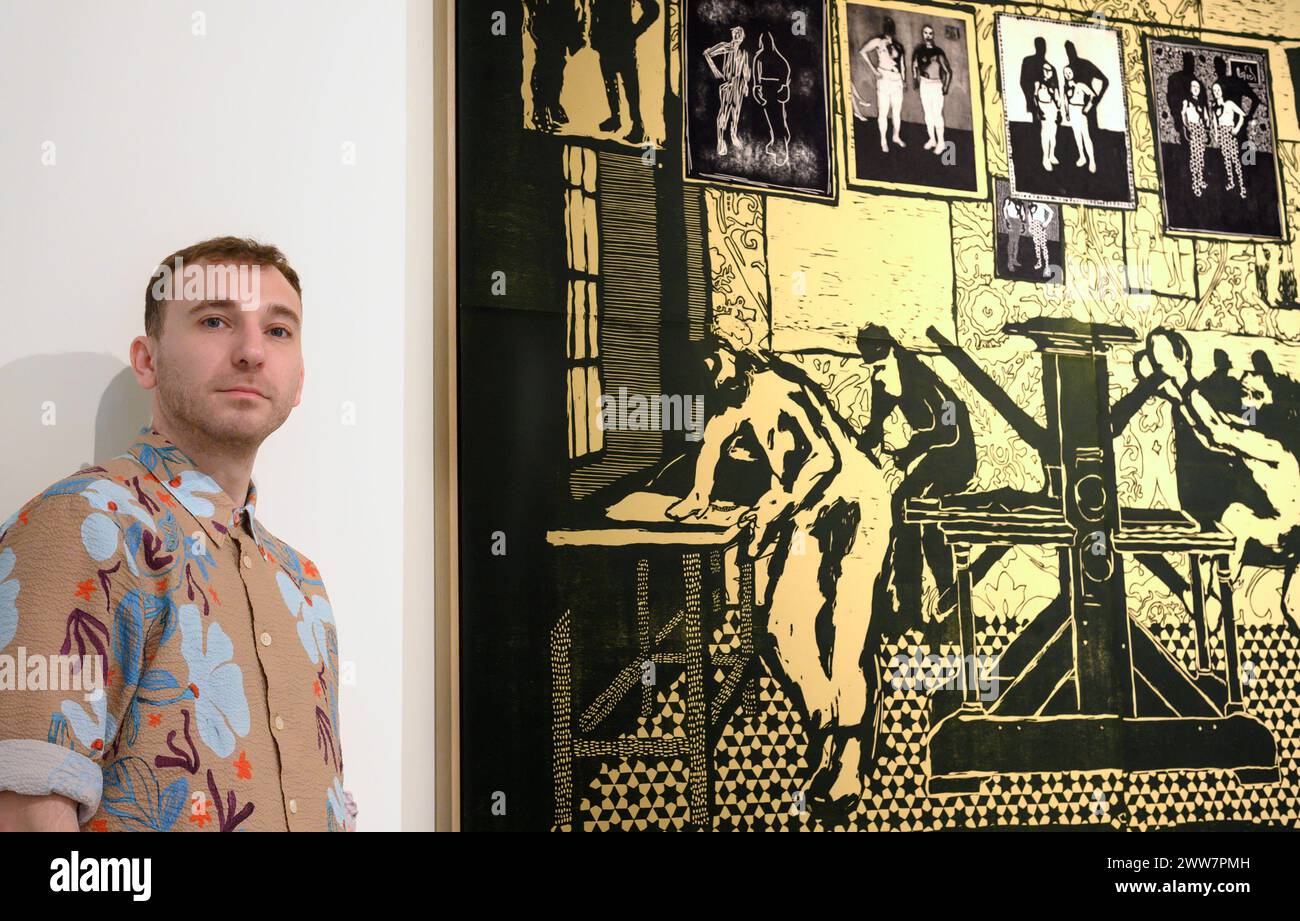 British artist Jake Garfield with his new work 'The Print