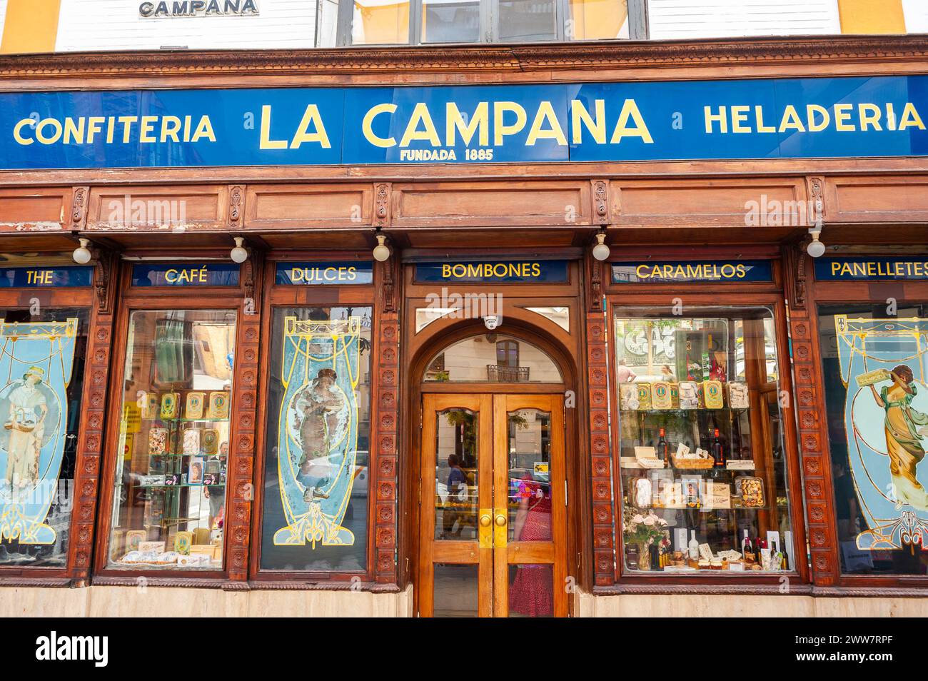 Seville, Spain, Close up, Shops Fronts, Traditional Spanish Bakery Shop ...