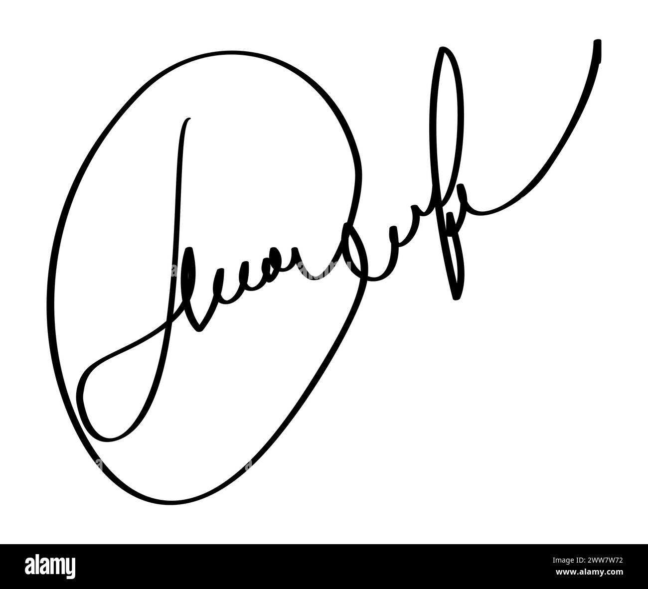 Signature for documents on white background. Hand drawn business autograph calligraphy lettering vector illustration Stock Vector