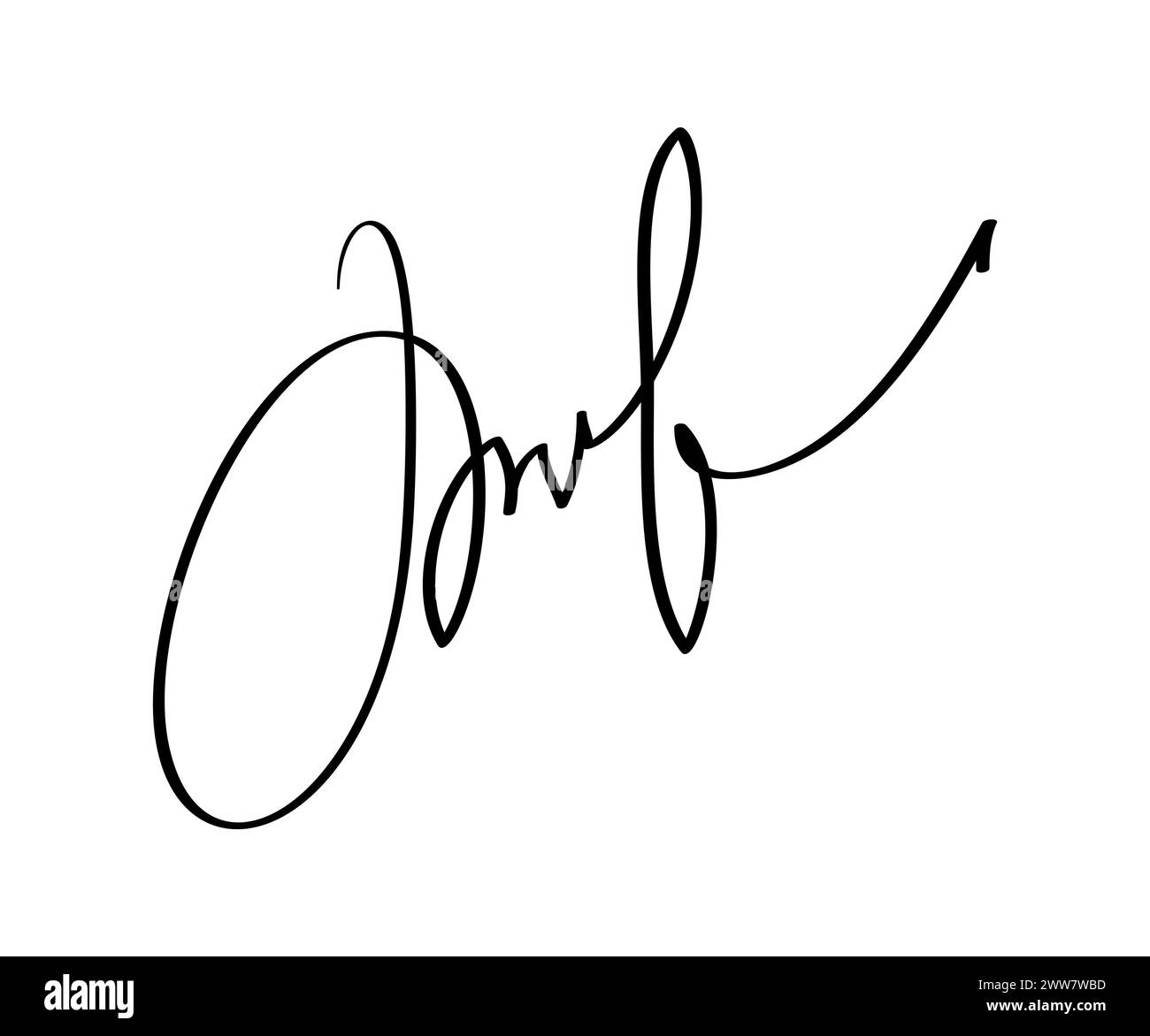 Signature for documents on white background. Hand drawn business autograph calligraphy lettering vector illustration Stock Vector