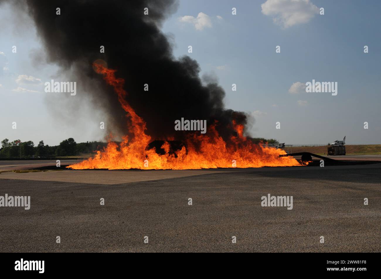 Fire Training Pit (Wide), Texas Stock Photo