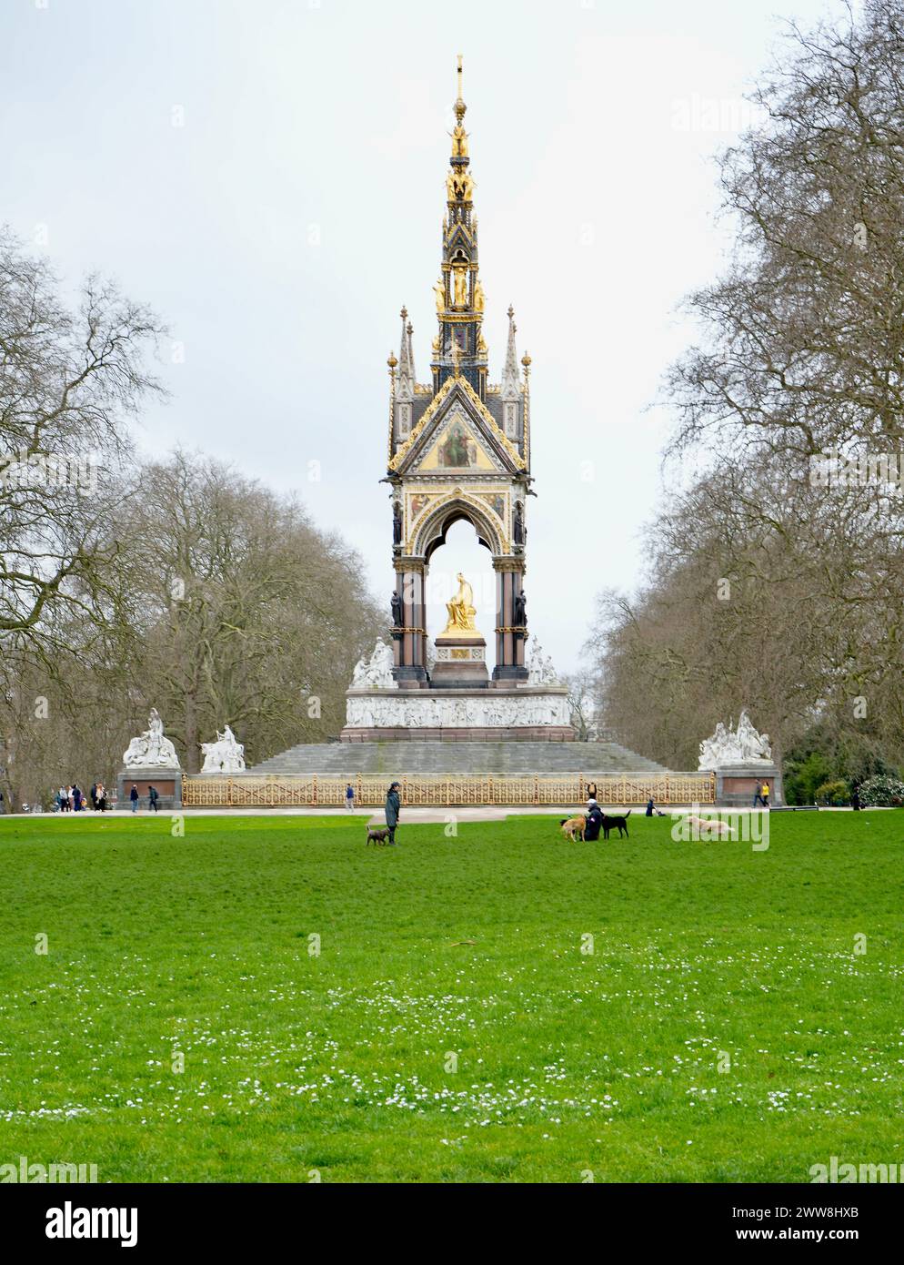 The Albert Memorial in Kensington Gardens. Stock Photo