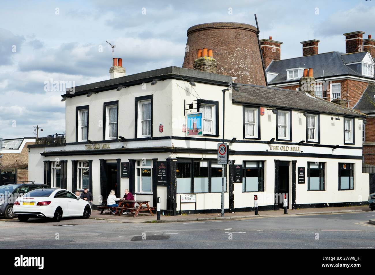 The Old Mill Pub, originally an 18th Century Windmill on Plumstead Common. Stock Photo