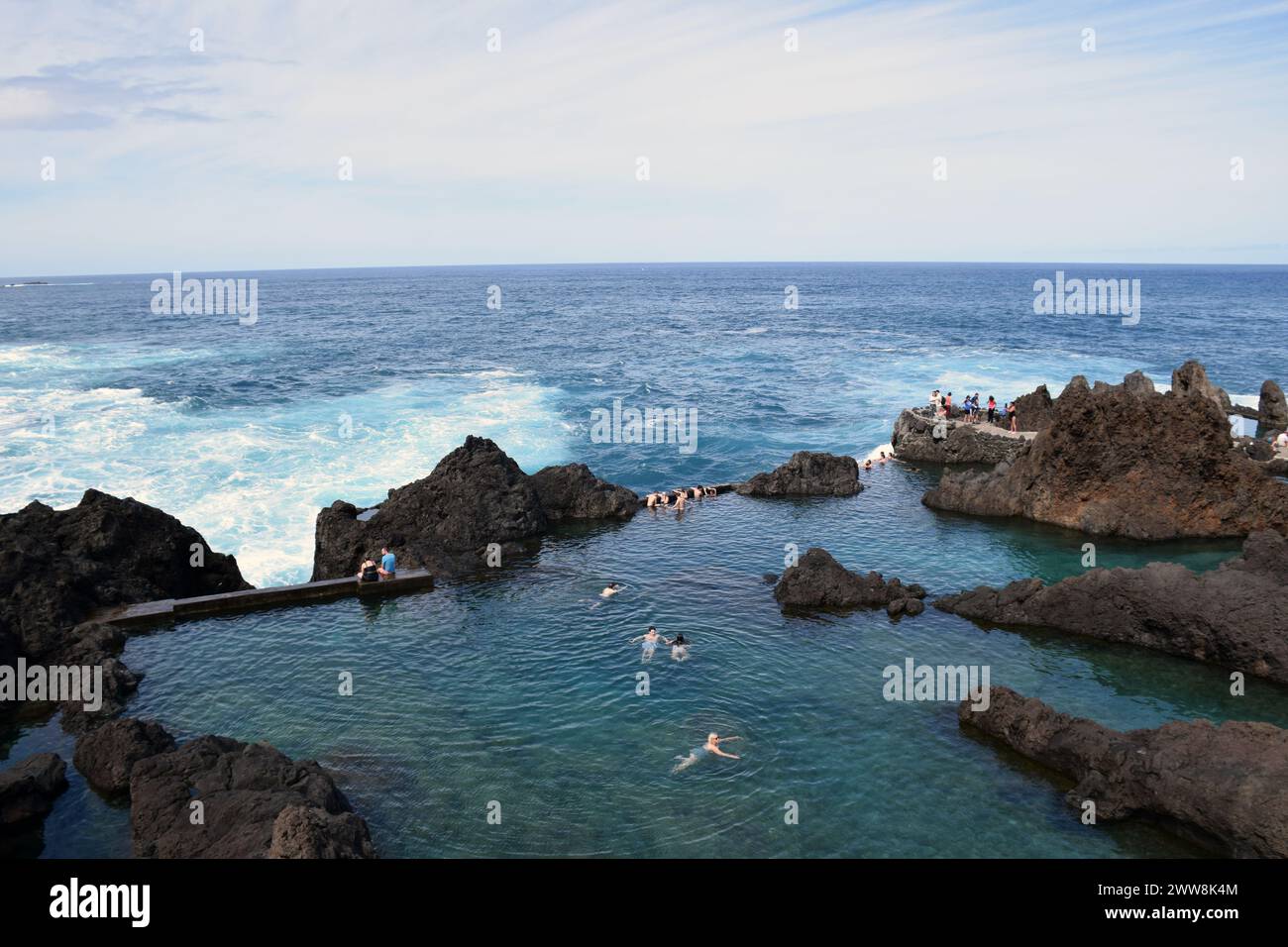 Porto Moniz natural pools, Madeira, March 2024 Stock Photo
