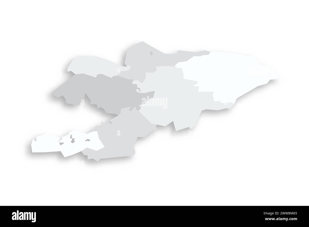 Kyrgyzstan political map of administrative divisions - regions and ...