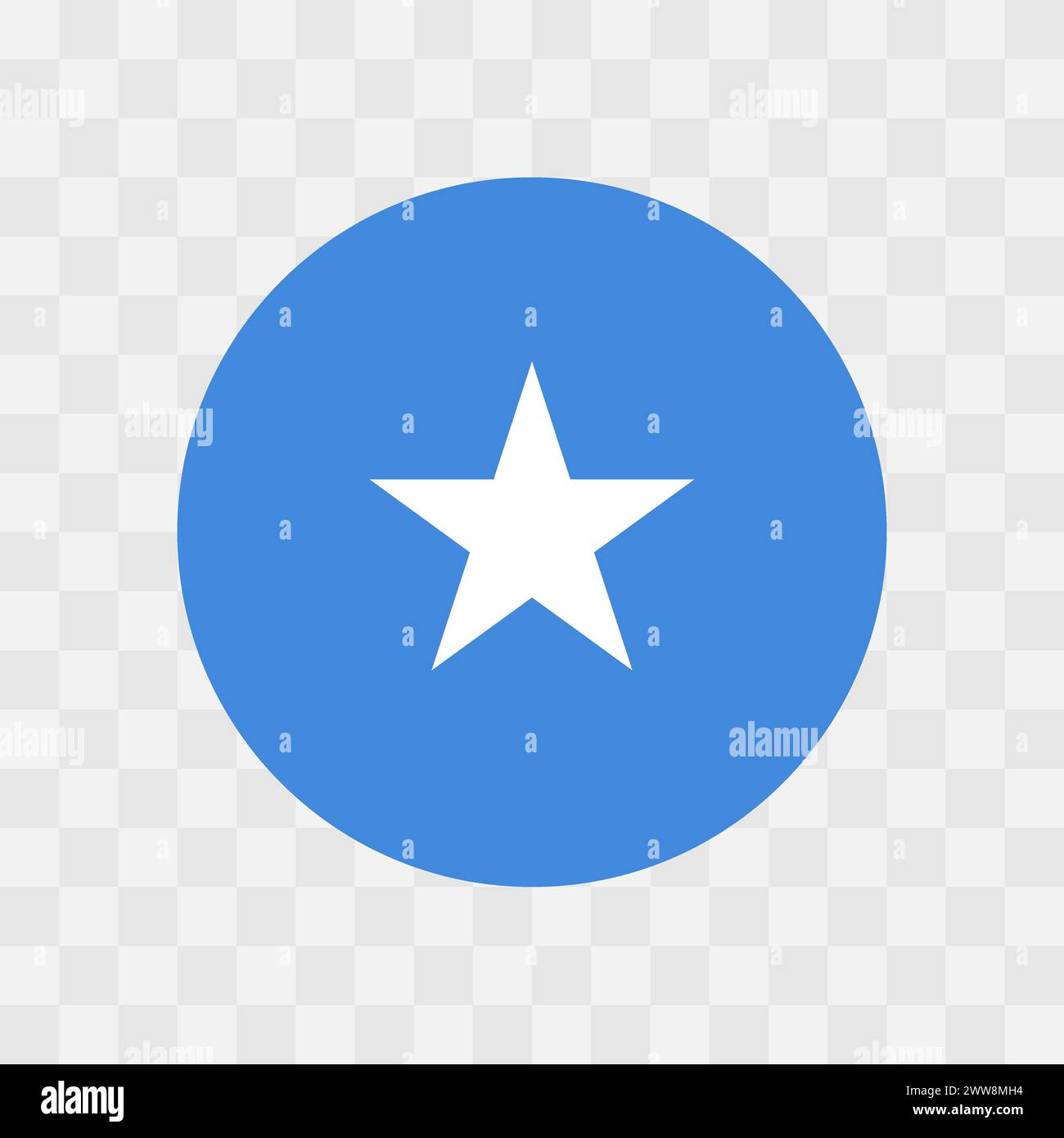Somalia flag - circle vector flag isolated on checkerboard transparent background Stock Vector