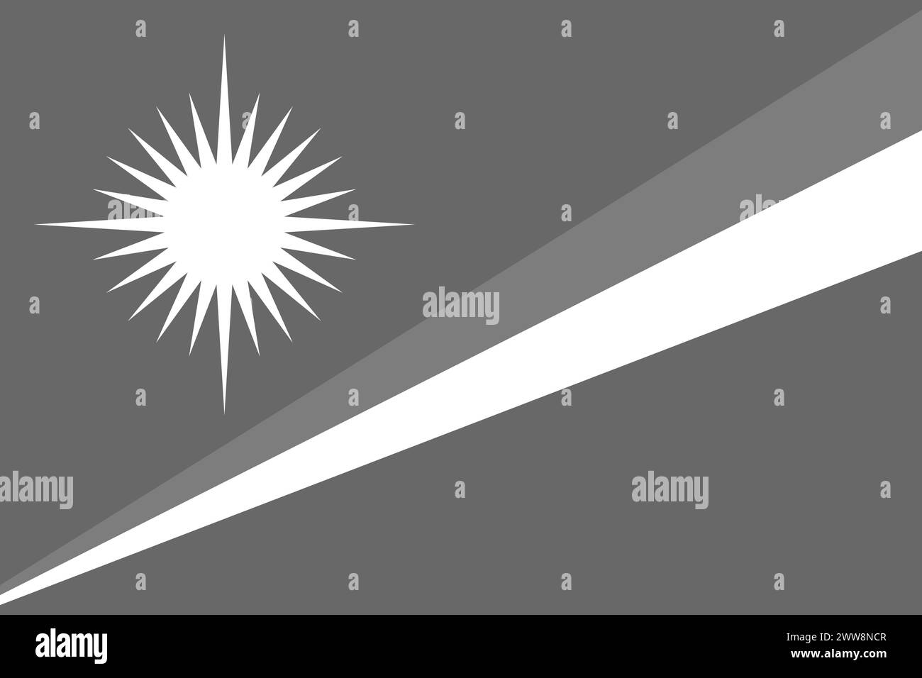 Marshall Islands flag - greyscale monochrome vector illustration. Flag in black and white Stock Vector