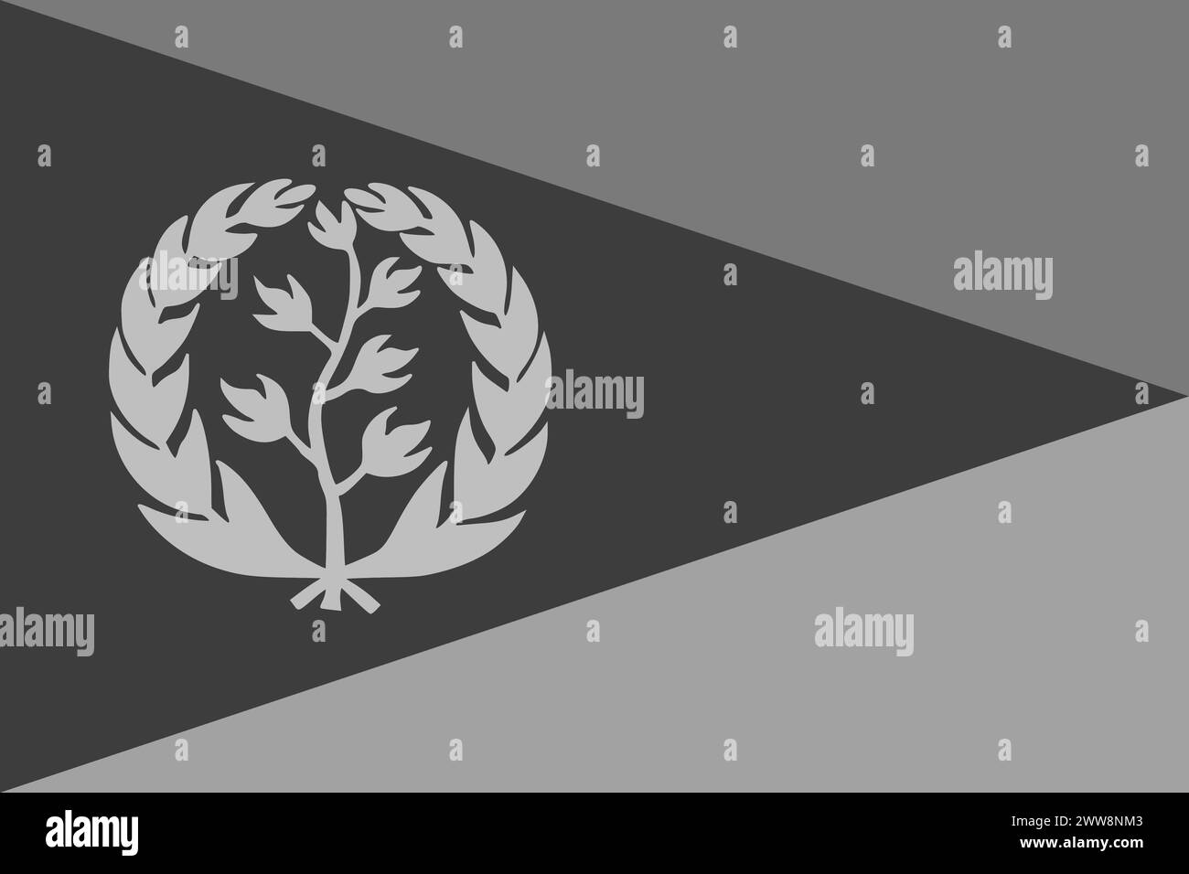 Eritrea flag - greyscale monochrome vector illustration. Flag in black and white Stock Vector
