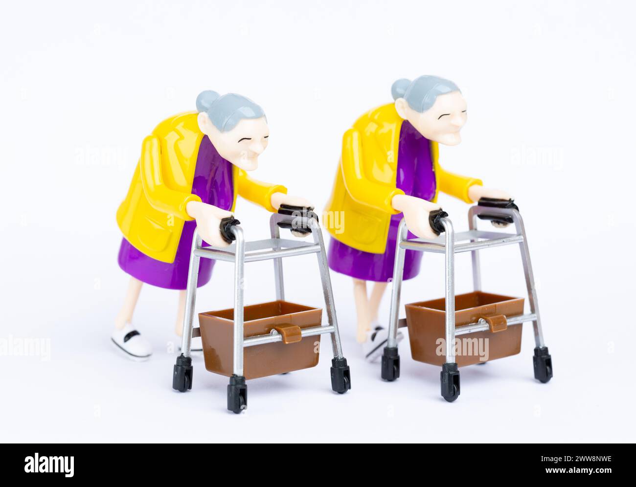 Wind Up Racing Grannies old age concept Stock Photo