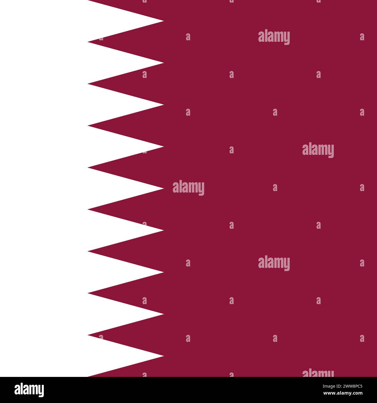 Qatar flag - solid flat vector square with sharp corners. Stock Vector