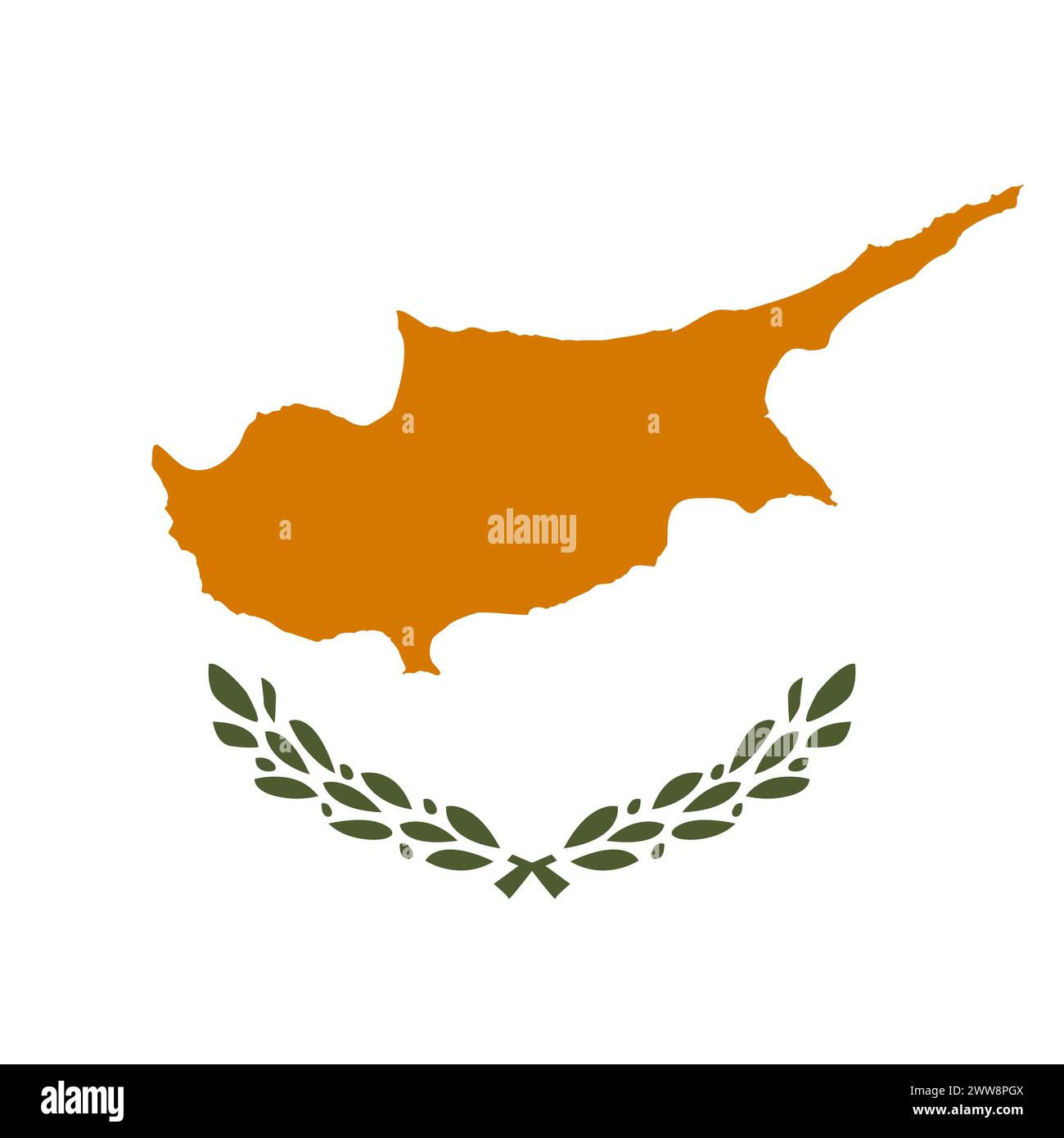 Cyprus flag - solid flat vector square with sharp corners. Stock Vector