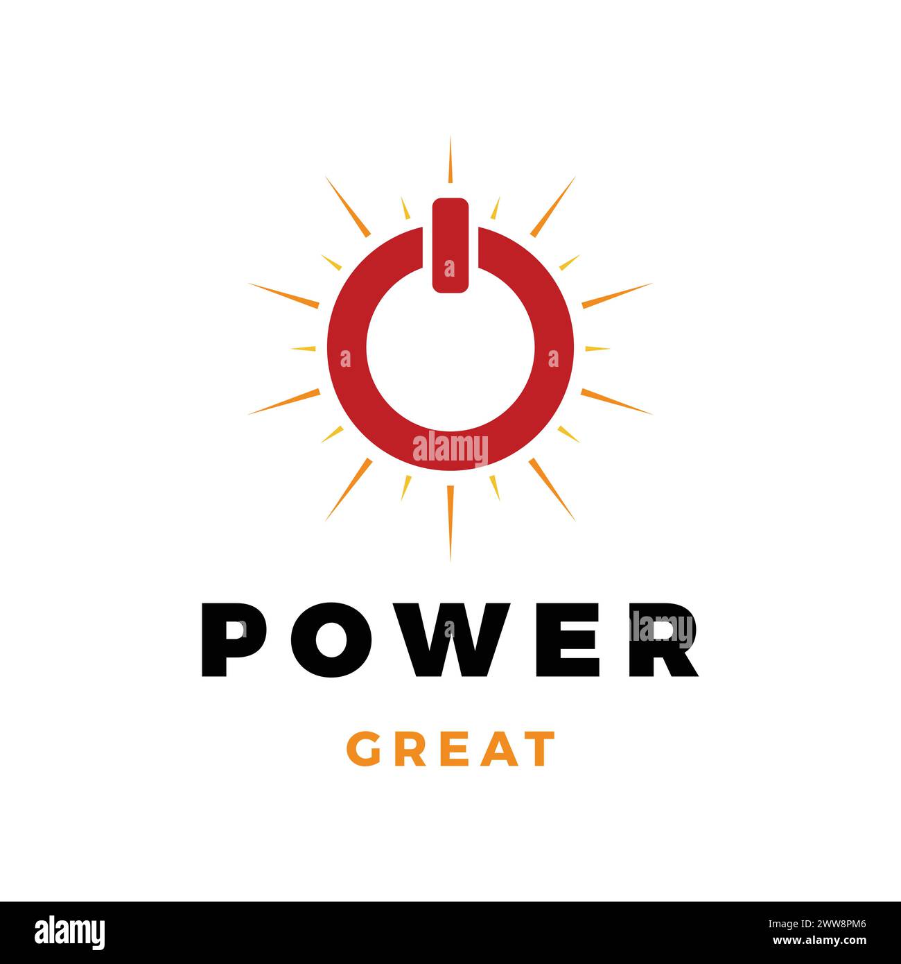 Power Button Sun Icon Logo Design Template Stock Vector Image & Art - Alamy