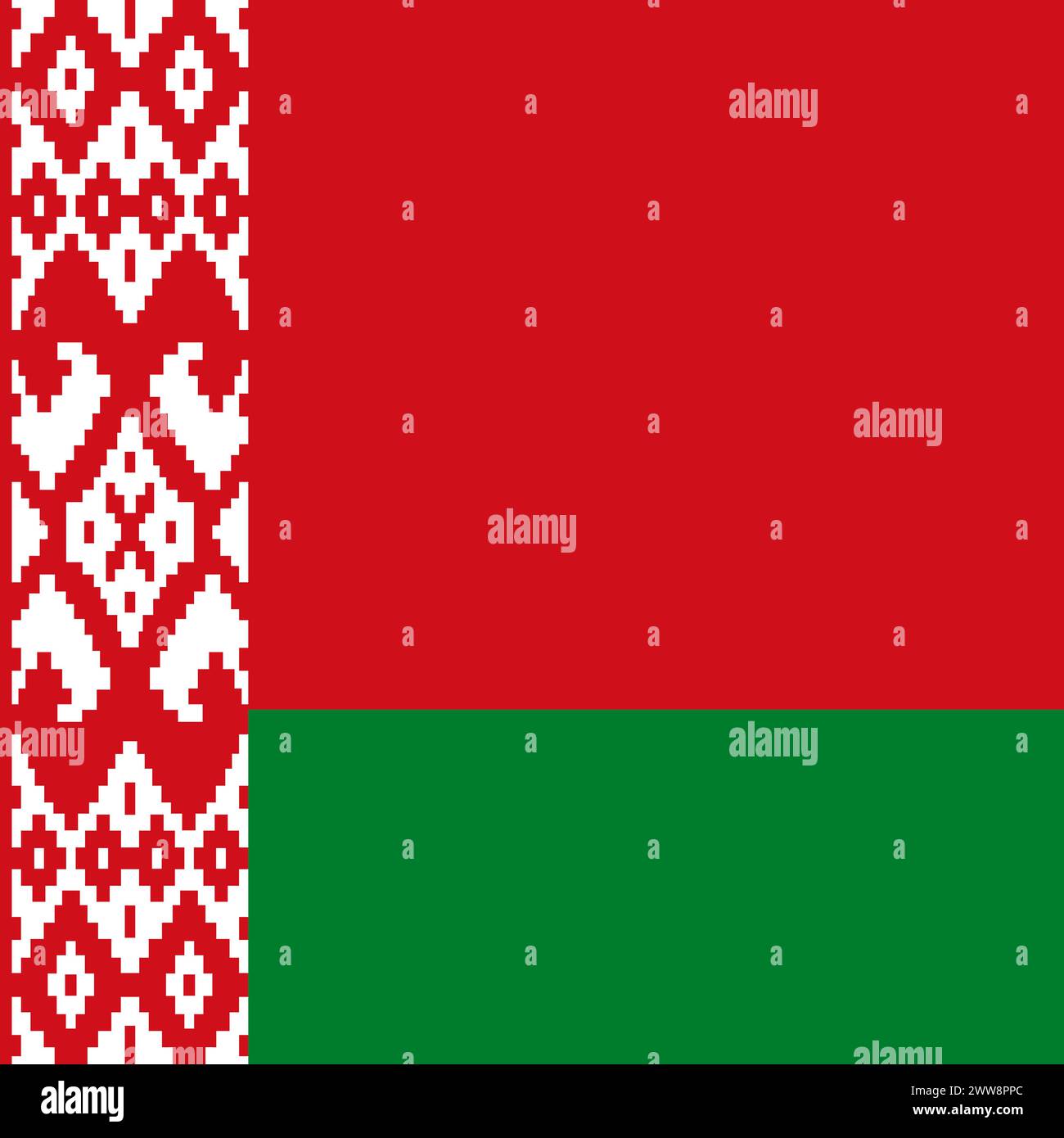 Belarus flag - solid flat vector square with sharp corners. Stock Vector