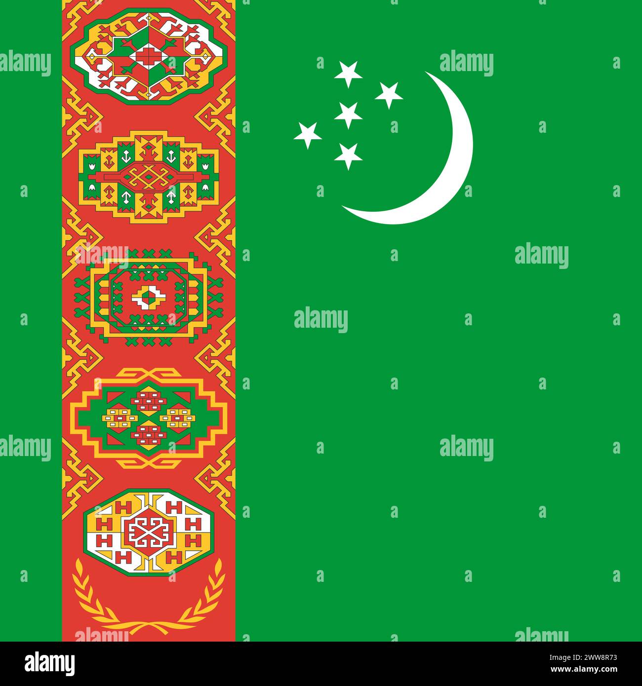 turkmenistan-flag-solid-flat-vector-square-with-sharp-corners-stock