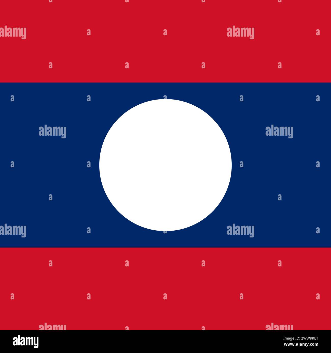 Laos flag - solid flat vector square with sharp corners. Stock Vector