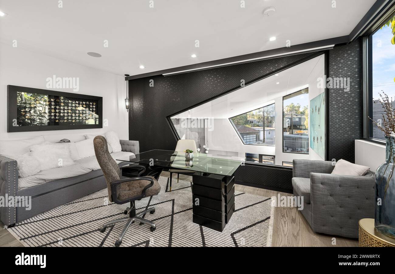 A bright and contemporary office design with ample natural light Stock ...