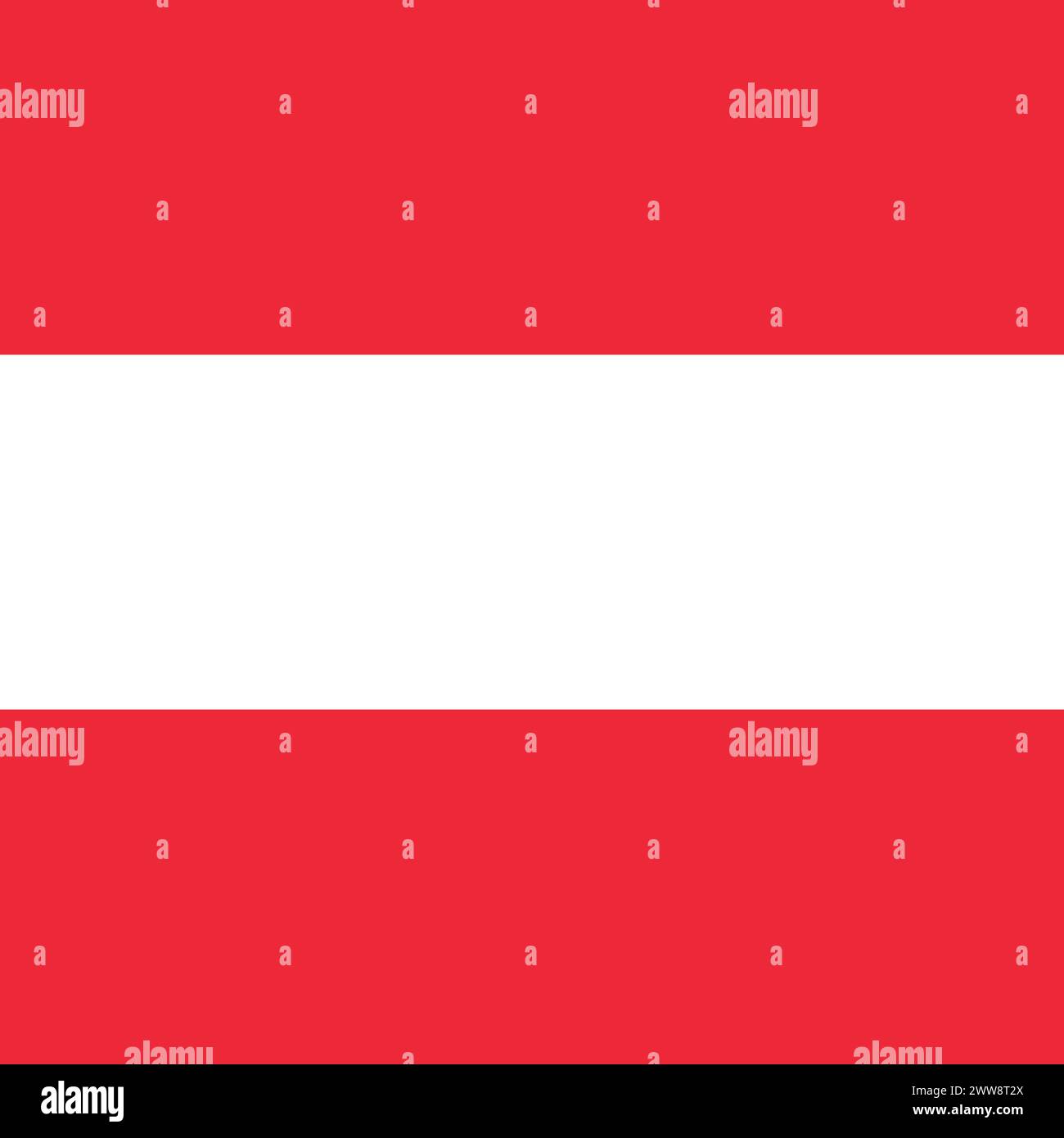 Austria flag - solid flat vector square with sharp corners. Stock Vector