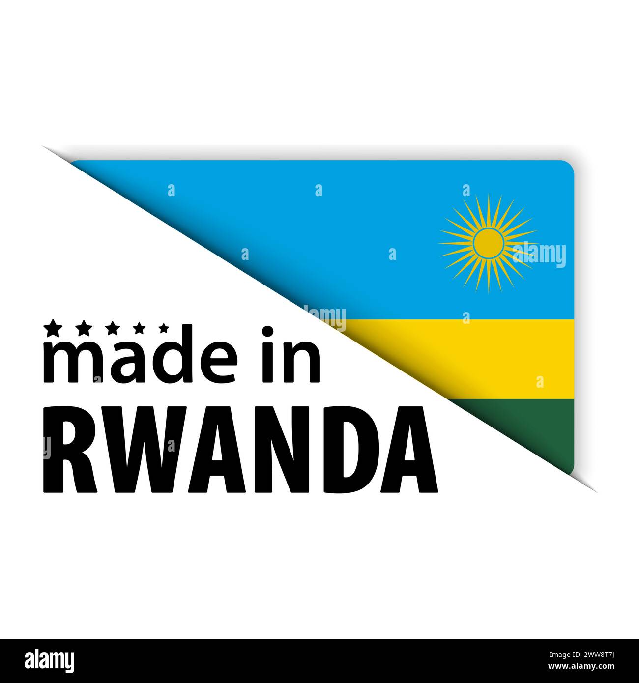 Made in Rwanda graphic and label. Element of impact for the use you want to make of it. Stock Vector