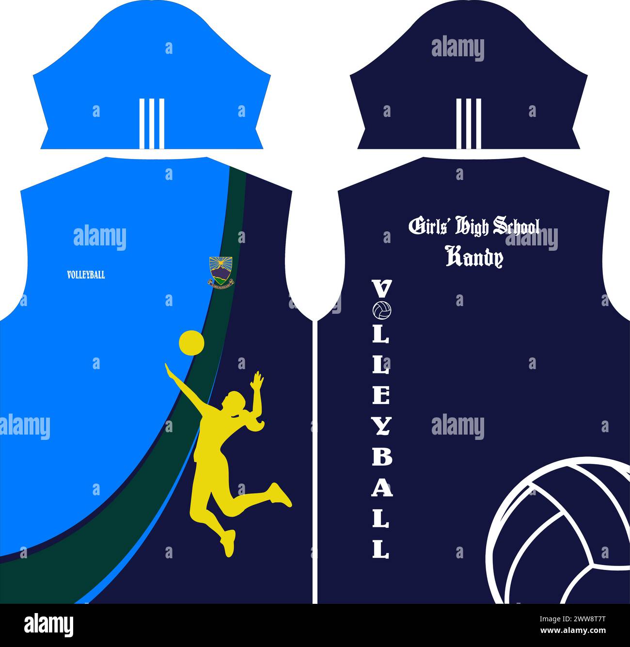 volleyball jersey sublimation sport tshirt design Stock Vector