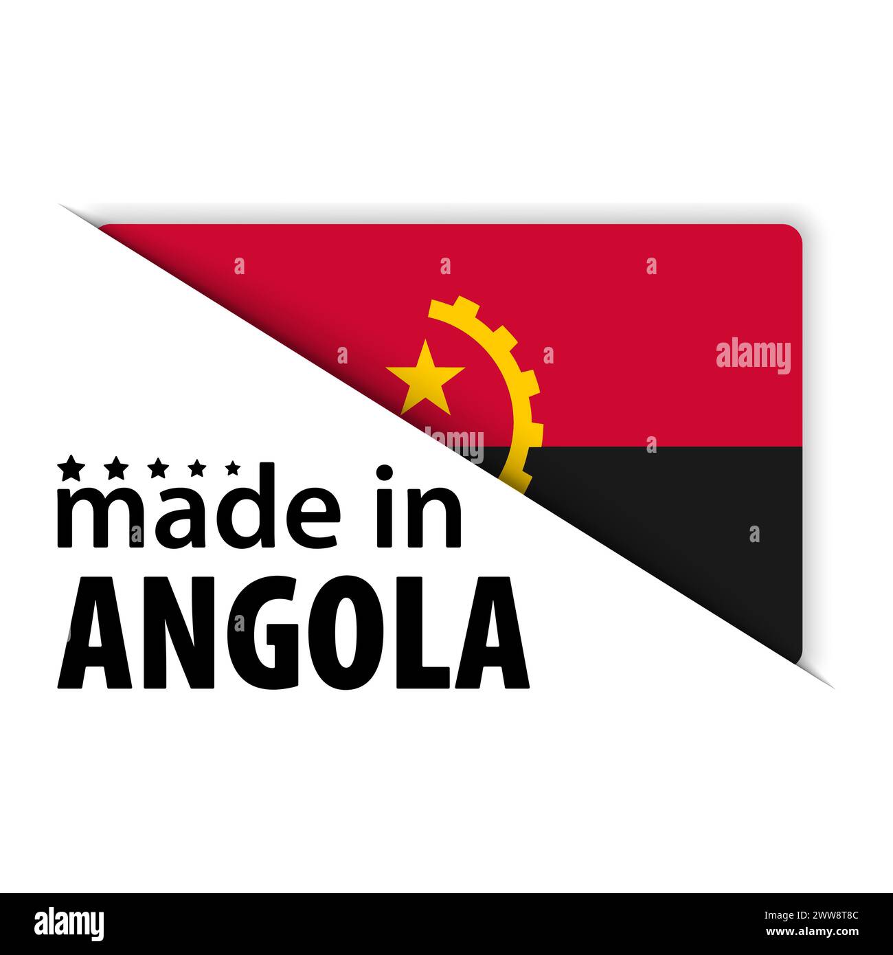 Angola flag and map in vector Stock Vector Images - Alamy