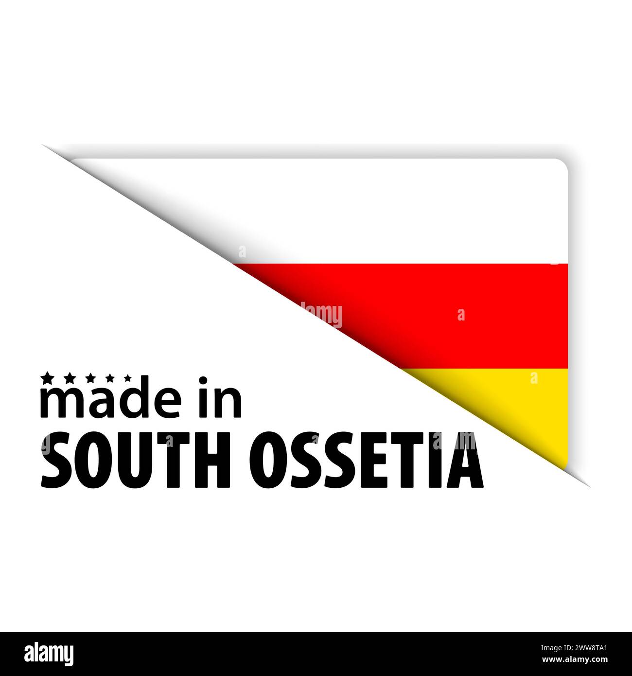 Made in South Ossetia graphic and label. Element of impact for the use ...