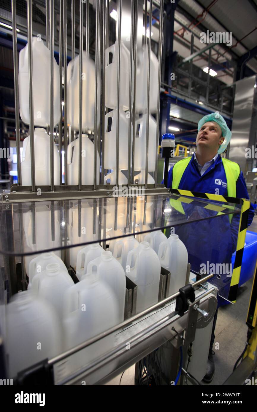 ***FREE PHOTO FOR EDITORIAL USE*** Production Line.  21/06/13  Nampak Plastics, the UK's leading producer of plastic milk bottles opens its new multi- Stock Photo