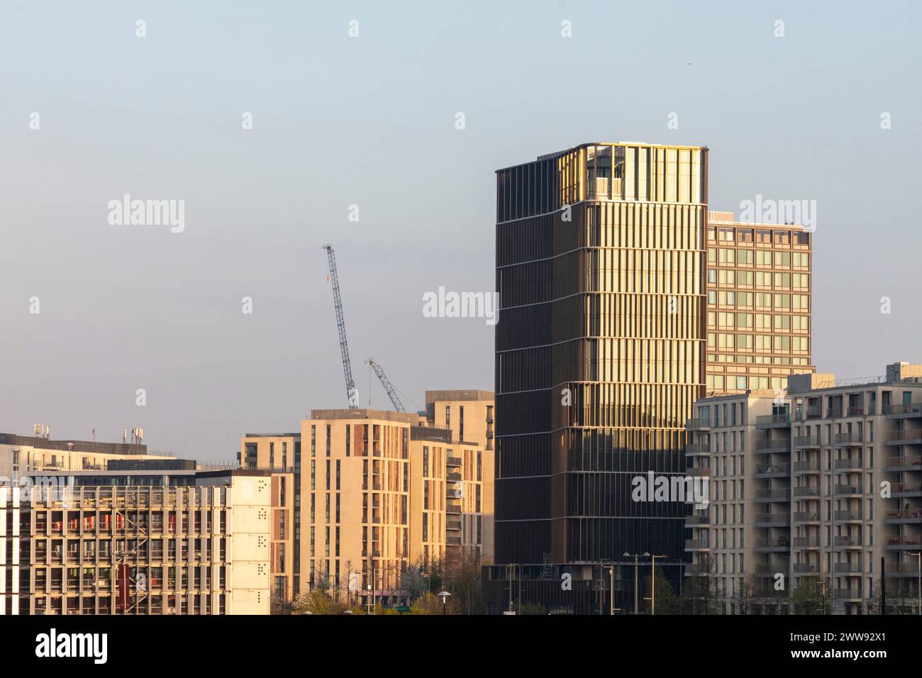 Exterior view showing the building in its surroundings. The Gantry, London, United Kingdom. Architect: ICA Studio, 2024. Stock Photo