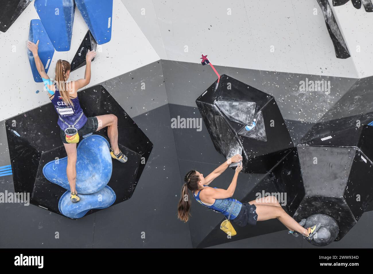 Ievgeniia Kazbekova (Ukraine), Eliska Adamovska (Czech Republic). Sport Climbing. European