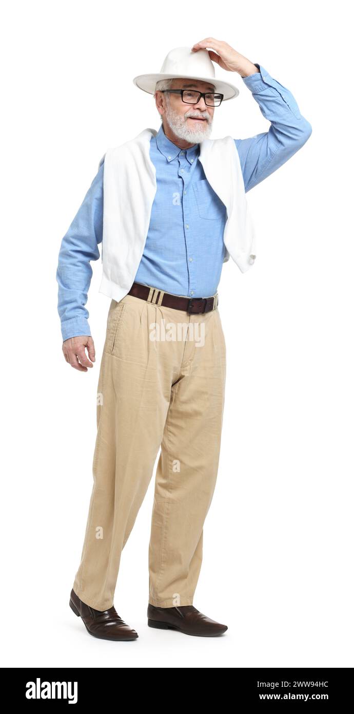 Bearded senior man in glasses hi-res stock photography and images - Alamy