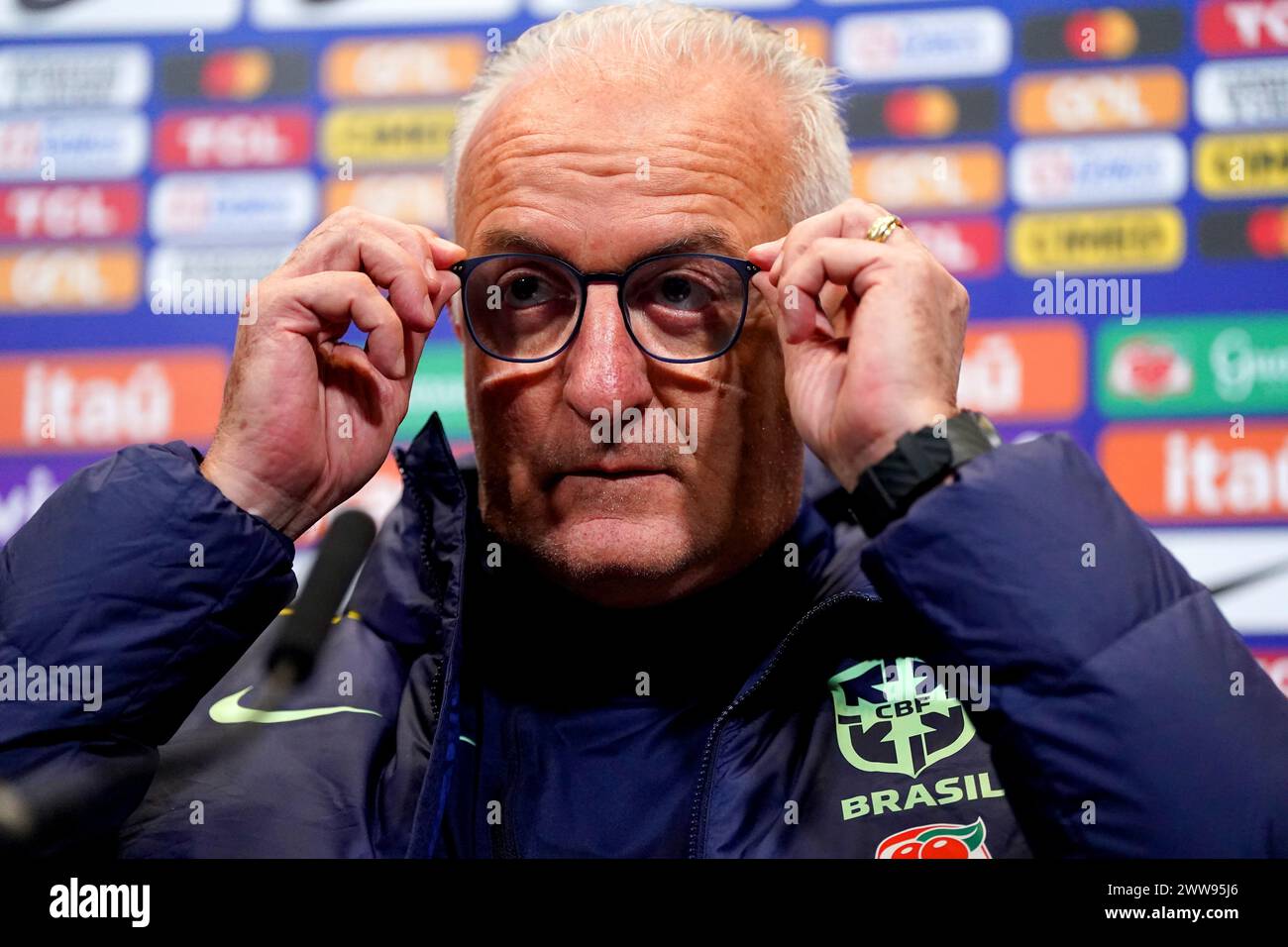 Brazil manager Dorival Junior during a press conference at Wembley Stadium, London. Picture date: Friday March 22, 2024. Stock Photo