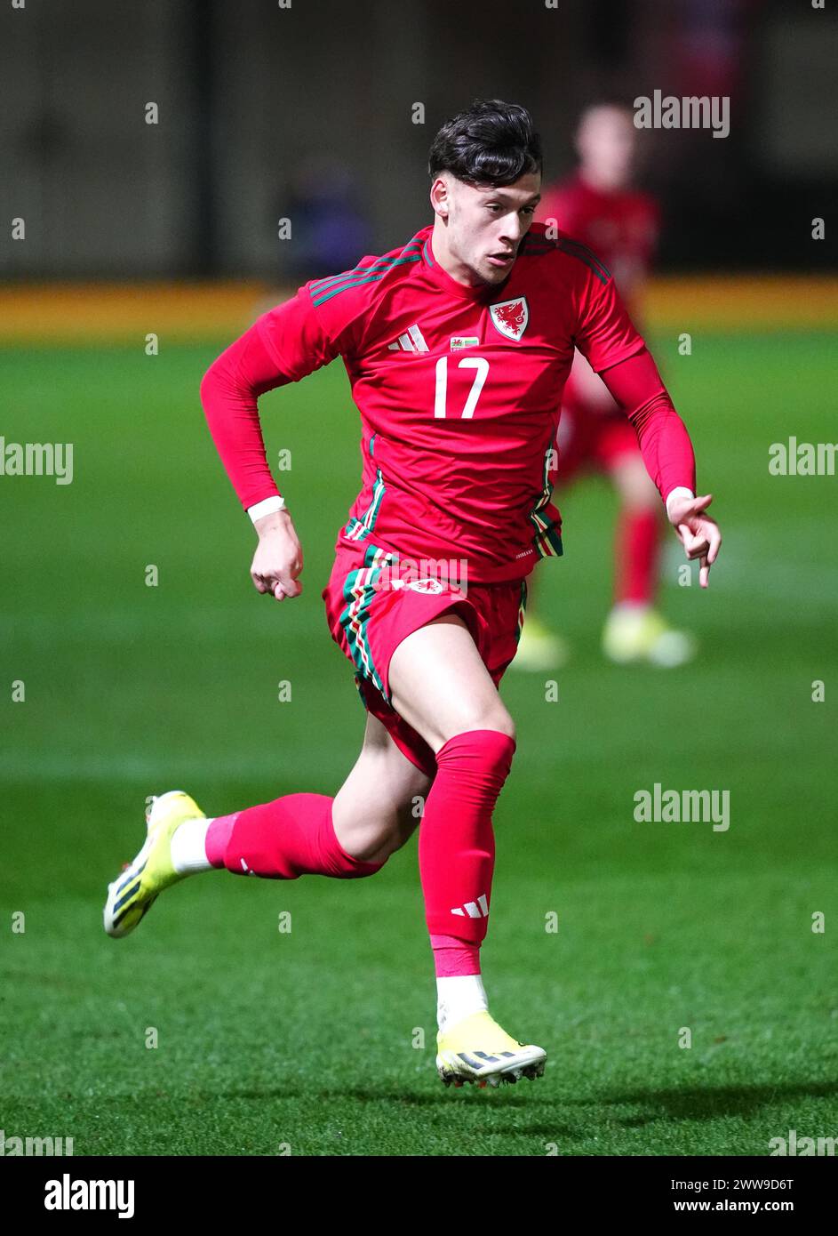 Wales' Christopher Popov in action during the UEFA Euro U21 Championship Group I match at Rodney Parade, Newport. Picture date: Friday March 22, 2024. Stock Photo