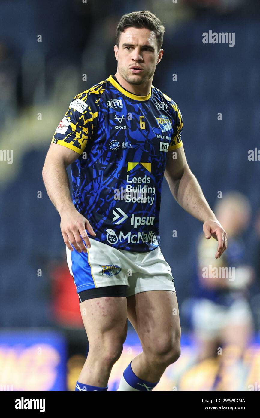 Brodie Croft of Leeds Rhinos during pre-game warm up during the Betfred Challenge Cup Sixth Round match Leeds Rhinos vs St Helens at Headingley Stadium, Leeds, United Kingdom, 22nd March 2024  (Photo by Mark Cosgrove/News Images) Stock Photo